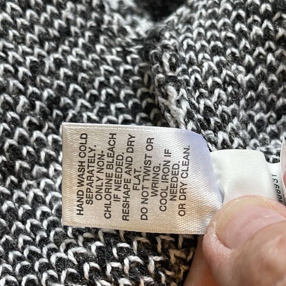 J Jill Pure Sweater Womens Small Black White Ombre Knit Tunic Mock Neck Pullover - Picture 12 of 13